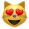 Smiling Cat Face With Heart-Eyes emoji on Apple